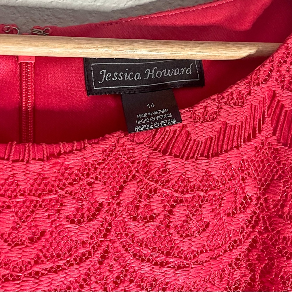 Jessica Howard size 14 pink lace overlay dress - Picture 3 of 4